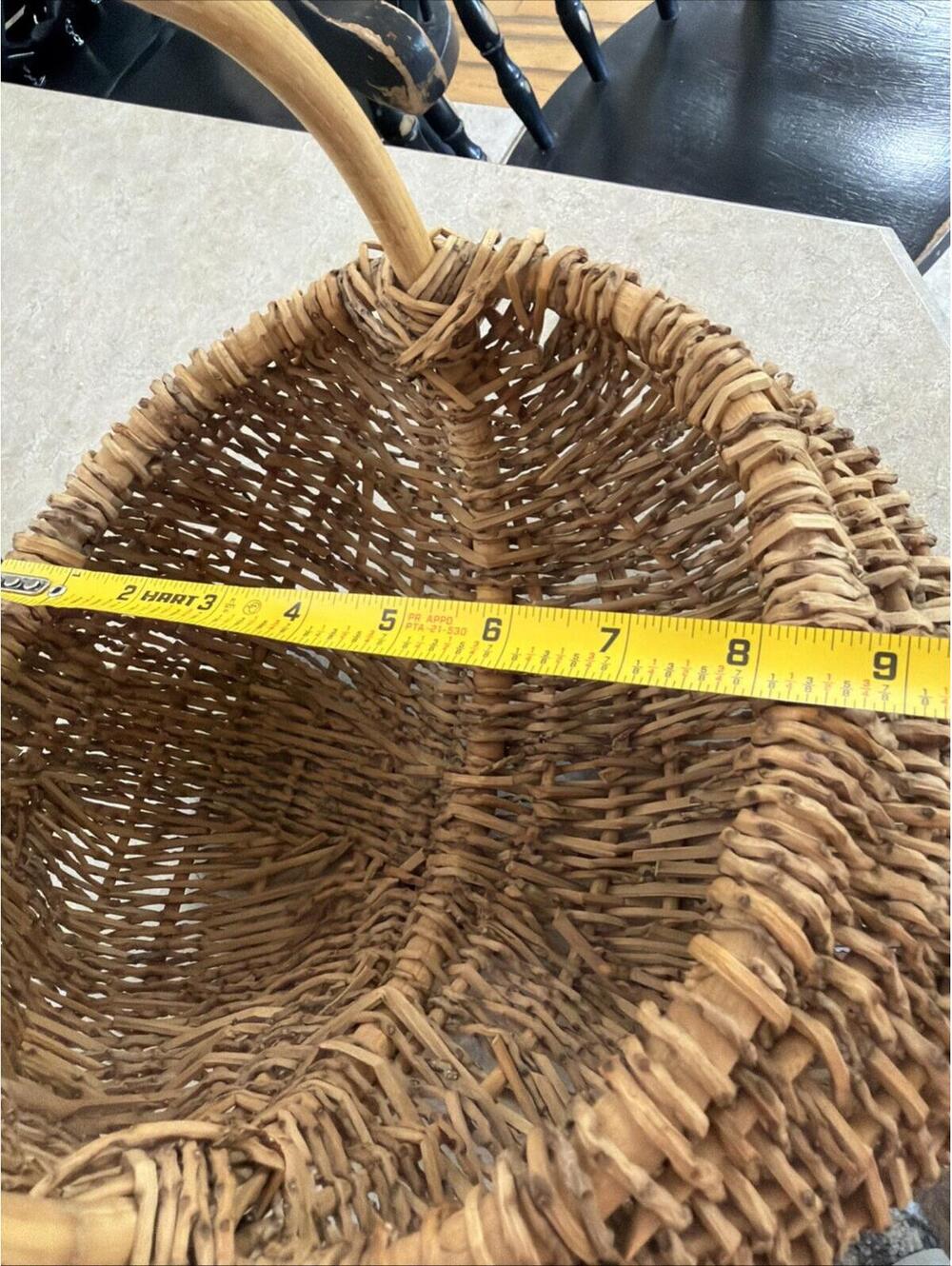 VTG Hand Woven Egg Gathering Butt Buttocks Basket Rustic Farmhouse Cottage 12” - Picture 8 of 9